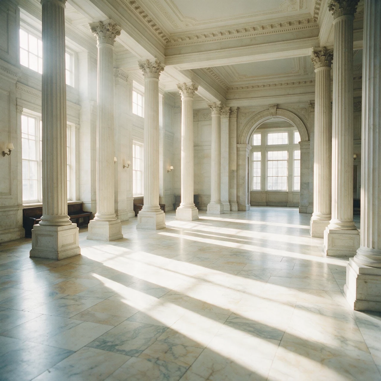 Gran sala con columnas de mármol — Ventures